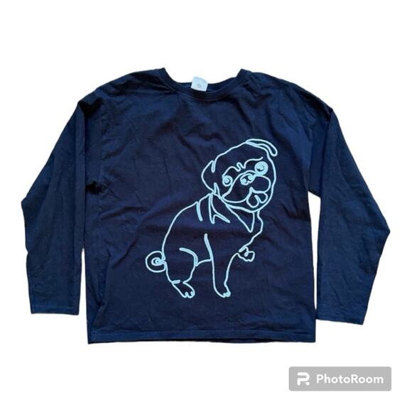Zara Girls’ Sweatshirt with Pug Black Size 11/12 - Picture 1 of 4